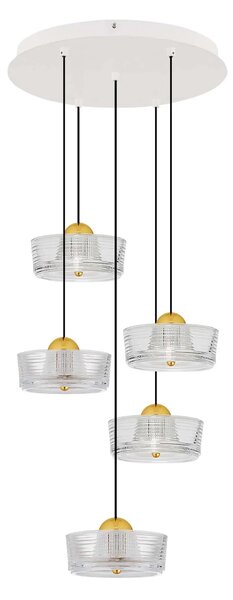 LED platinum zlatý dizajnový luster Keros 5