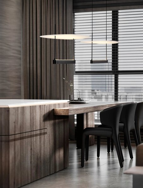 LED stmievateľný čierno-biely moderný luster Diona – Čierna