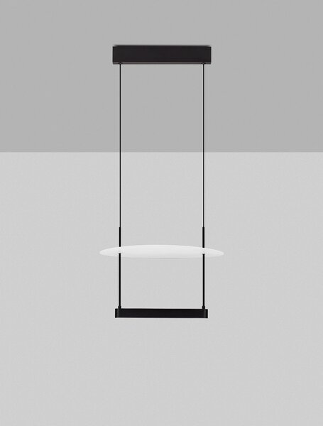 LED stmievateľný čierno-biely moderný luster Diona – Čierna