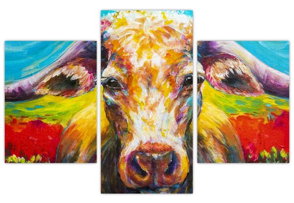Obraz - Maľovaná krava (90x60 cm)