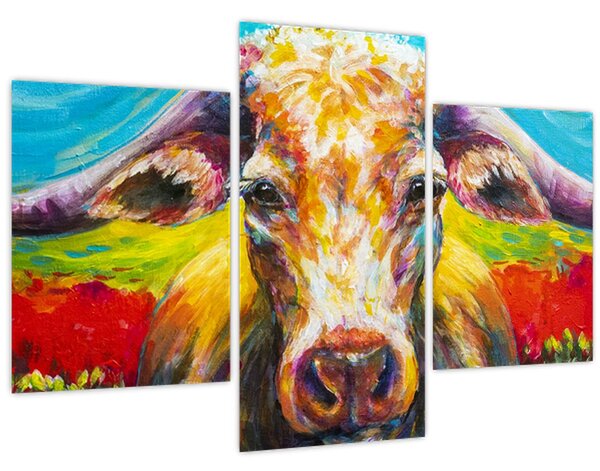 Obraz - Maľovaná krava (90x60 cm)