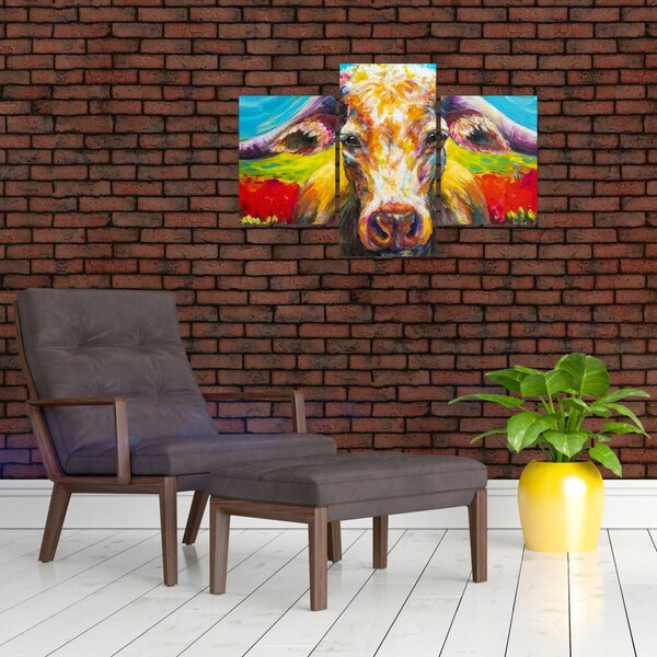 Obraz - Maľovaná krava (90x60 cm)