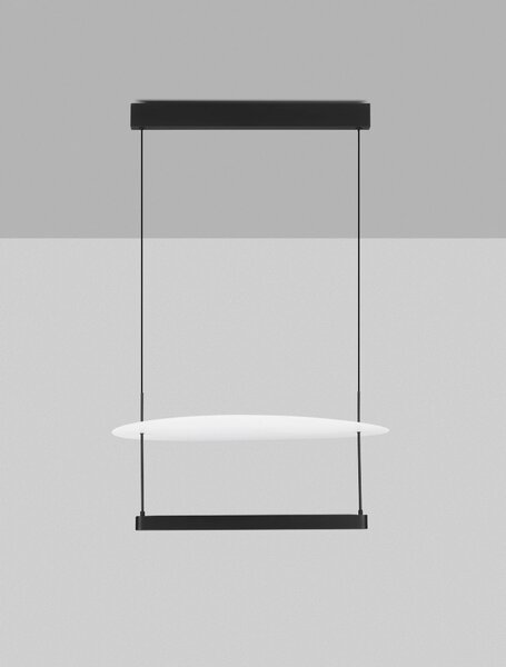 LED stmievateľný čierno-biely moderný luster Diona 2 – Čierna