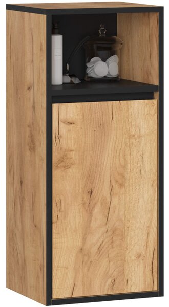 Kúpeľňová skrinka VAMI Š35 1D 1W dub craft / čierna