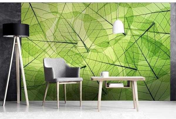 DIMEX | Vliesové fototapety na stenu Žilky listov MS-5-0111 | 375 x 250 cm | zelená