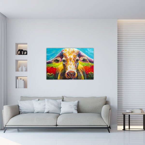 Obraz - Maľovaná krava (90x60 cm)