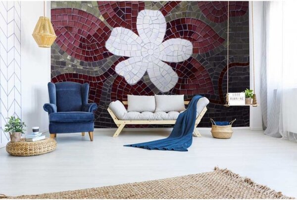 DIMEX | Vliesové fototapety na stenu Červená mosaika MS-5-0114 | 375 x 250 cm | biela, červená, šedá
