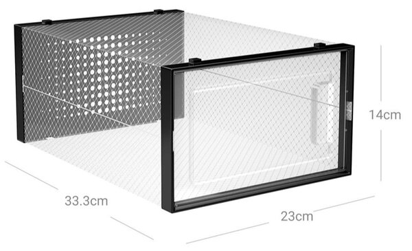 Organizér na topánky MARI, 18boxov, priesvitná/čierna SongmicsHome