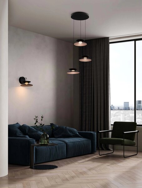 LED stmievateľný čierno-zlatý moderný luster Morfi 3