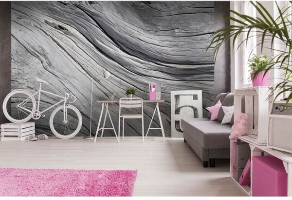 DIMEX | Vliesové fototapety na stenu Štruktúra stromu MS-5-0160 | 375 x 250 cm | šedá