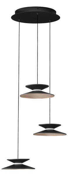 LED stmievateľný čierno-zlatý moderný luster Morfi 3