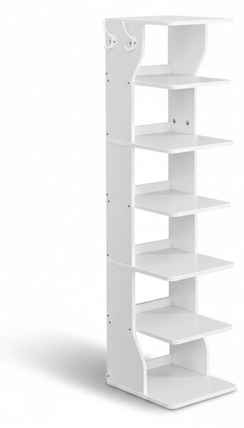 Botník CINDY, 6 úrovní, 30x26,4x110,4cm, biela Vasagle