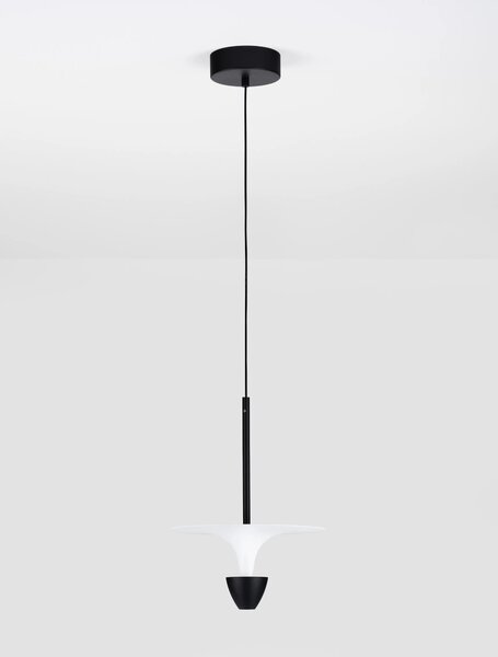 LED čierno-biele dizajnový luster Luet 26 – 26 x 15 cm