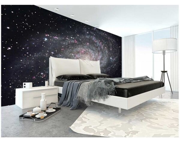DIMEX | Vliesové fototapety na stenu Galaxia MS-5-0189 | 375 x 250 cm | čierna, šedá, ružová