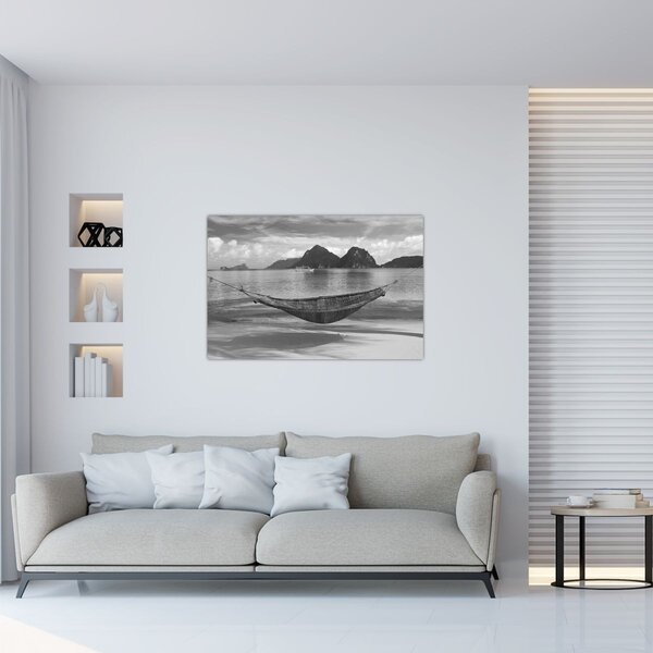 Obraz - Hojdacia sieť na pláži (90x60 cm)