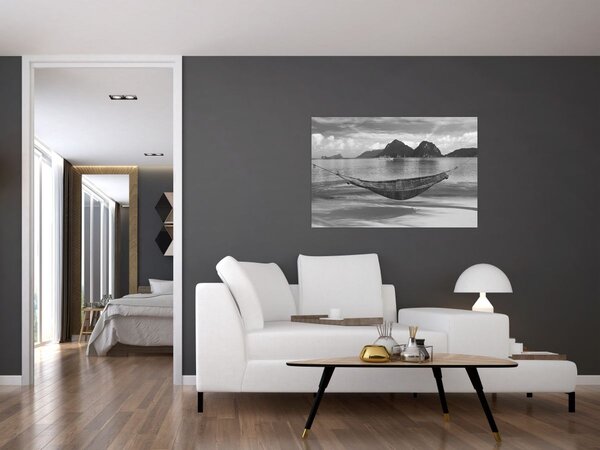Obraz - Hojdacia sieť na pláži (90x60 cm)
