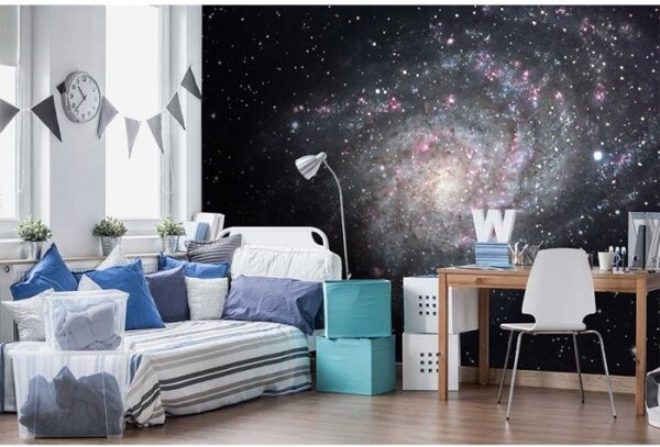 DIMEX | Vliesové fototapety na stenu Galaxia MS-5-0189 | 375 x 250 cm | čierna, šedá, ružová