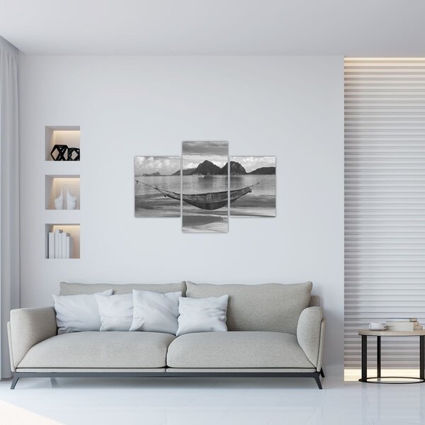 Obraz - Hojdacia sieť na pláži (90x60 cm)