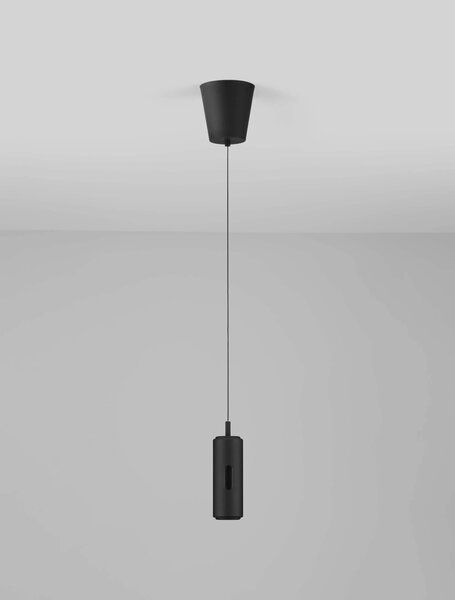 LED stmievateľný čierny moderný luster Holm – Čierna