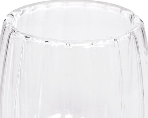 Sada dvoch šálok CEMBRA GROOVE s dvojitým dnom, priesvitné 888149 250 ml (2 ks)