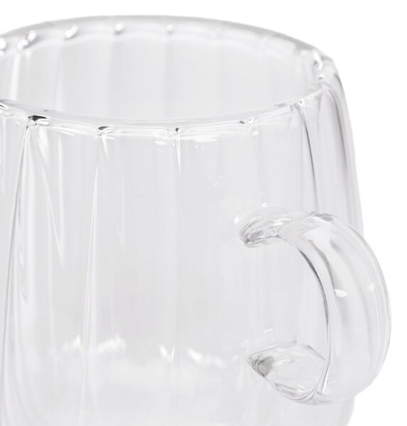 Sada dvoch šálok CEMBRA GROOVE s dvojitým dnom, priesvitné 888149 250 ml (2 ks)