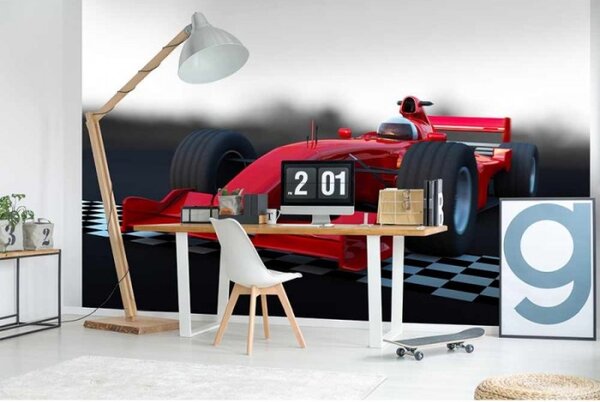 DIMEX | Vliesové fototapety na stenu Formula MS-5-0310 | 375 x 250 cm | červená, čierna, biela