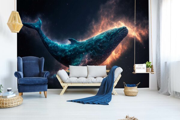 DIMEX | Vliesové fototapety na stenu The Blue Whale MS-5-AI-0004 | 375 x 250 cm | čierna, oranžová, modrá