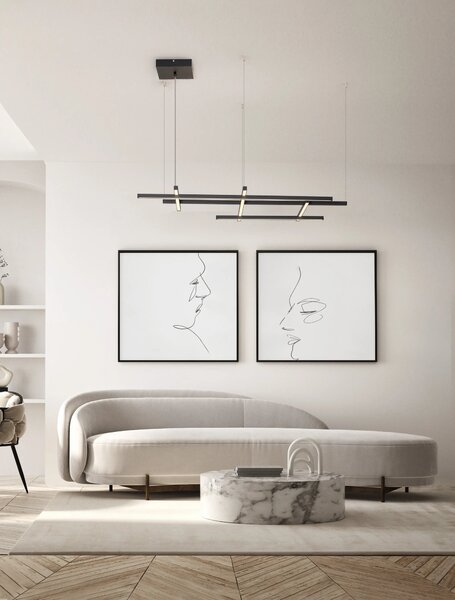 LED stmievateľný čierny dizajnový luster Pace – Čierna