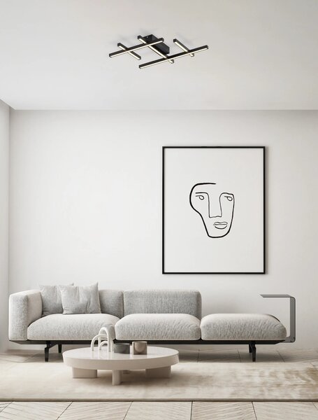 LED stmievateľné čierne moderné stropné svietidlo Pace