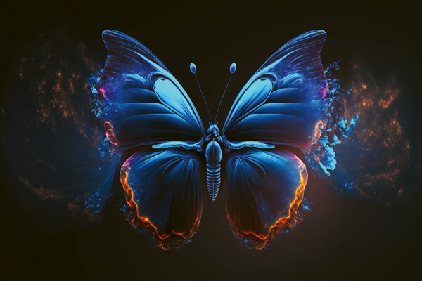 DIMEX | Vliesové fototapety na stenu Blue Butterfly MS-5-AI-0025 | 375 x 250 cm | čierna, modrá