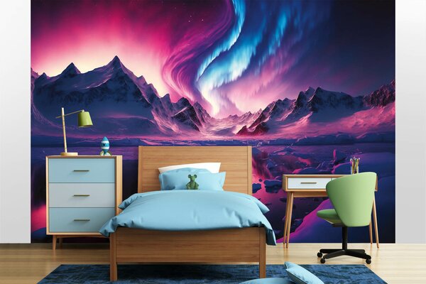 DIMEX | Vliesové fototapety na stenu Aurora MS-5-AI-0022 | 375 x 250 cm | čierna, fialová, modrá, ružová