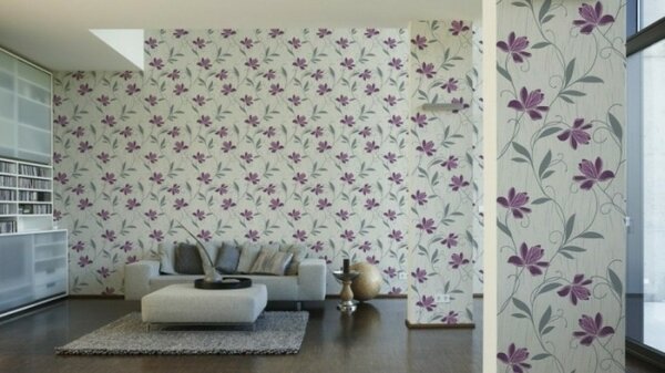 A.S. Création | Vinylová tapeta na stenu Styleguide Jung 3062-34 | 0,53 x 10,05 m | šedá, fialová, biela