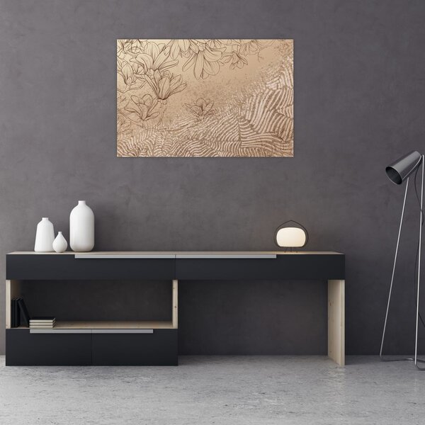 Obraz - Kreslené kvety (90x60 cm)