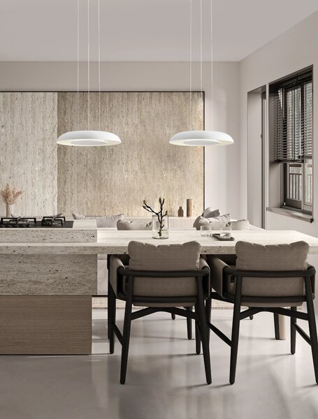 LED stmievateľný biely moderný luster Ormi 40 – Biela