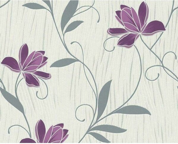 A.S. Création | Vinylová tapeta na stenu Styleguide Jung 3062-34 | 0,53 x 10,05 m | šedá, fialová, biela