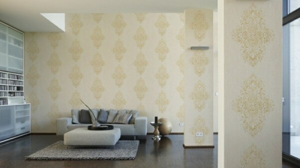 A.S. Création | Vliesová tapeta na stenu Luxury Wallpaper 31945-2 | 0,53 x 10,05 m | krémová, zlatá
