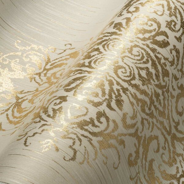 A.S. Création | Vliesová tapeta na stenu Luxury Wallpaper 31945-2 | 0,53 x 10,05 m | krémová, zlatá