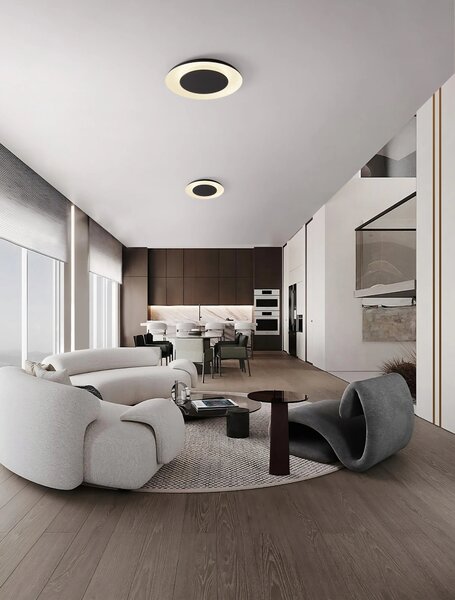 LED stmievateľné čierno-biele dizajnové stropné svietidlo Epos 60 – Čierna