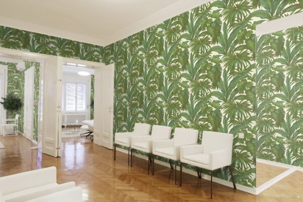 A.S. Création | Vliesová tapeta na stenu Versace 96240-5 | 0,70 x 10,05 m | biela, zelená
