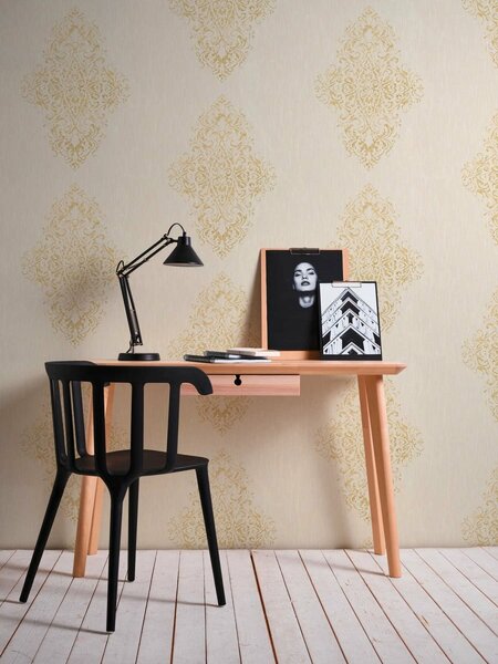 A.S. Création | Vliesová tapeta na stenu Luxury Wallpaper 31945-2 | 0,53 x 10,05 m | krémová, zlatá