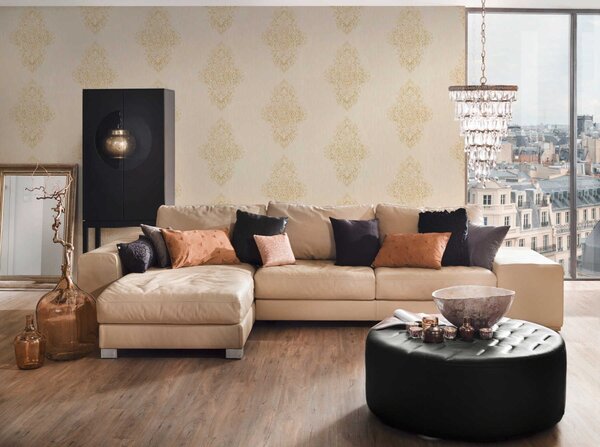 A.S. Création | Vliesová tapeta na stenu Luxury Wallpaper 31945-2 | 0,53 x 10,05 m | krémová, zlatá