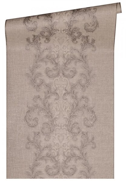 A.S. Création | Vliesová tapeta na stenu Versace 96232-1 | 0,70 x 10,05 m | béžová, šedá, metalická