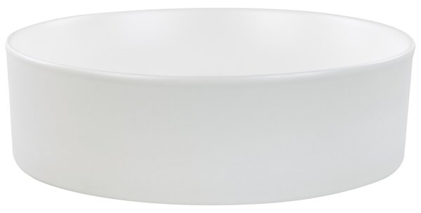Kúpeľňové umývadlo na dosku biele keramické okrúhle ⌀ 36 cm moderný štýl kúpeľňa