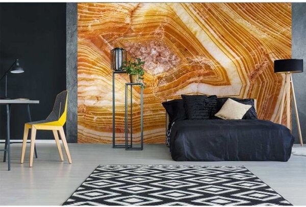DIMEX | Vliesové fototapety na stenu Achát MS-5-0180 | 375 x 250 cm | oranžová, biela