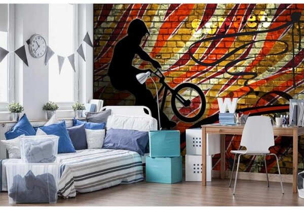 DIMEX | Vliesové fototapety na stenu Červené koleso MS-5-0327 | 375 x 250 cm | červená, čierna, žltá