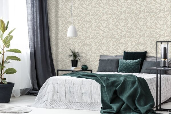 A.S. Création | Vliesová tapeta na stenu Pop Style 37481-2 | 0,53 x 10,05 m | biela, béžová, metalická, šedá