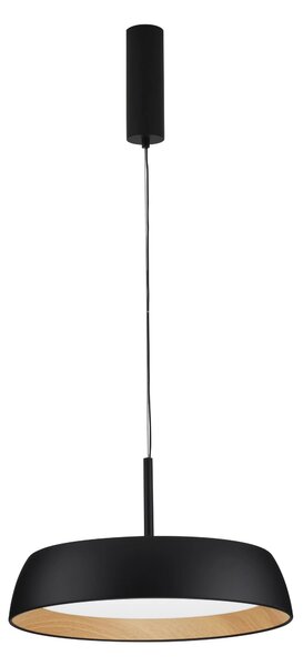 LED stmievateľný čierno-drevený dizajnový luster Sigi