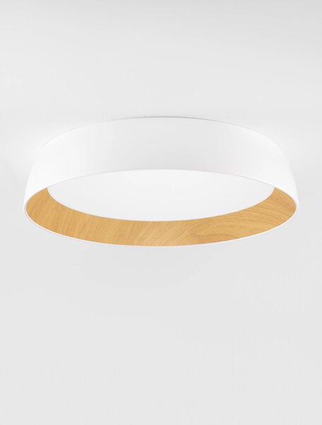 LED stmievateľné bielo-drevené moderné stropné svietidlo Sigi 60