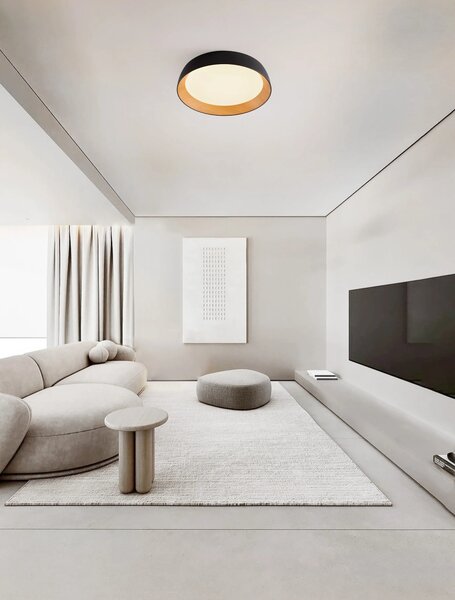 LED stmievateľné čierno-drevené moderné stropné svietidlo Sigi 60