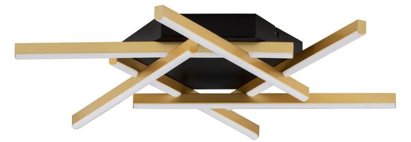 LED stmievateľné čierno-zlaté dizajnové stropné svietidlo Antama